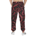 Men's Sweatpants Red Octopus Tentacles