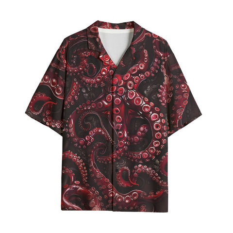 Hawaiian Shirt Red Octopus Tentacles
