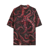 Hawaiian Shirt Red Octopus Tentacles