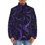 Down-Padded Puffer Jacket Blue Octopus Tentacles