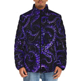 Down-Padded Puffer Jacket Blue Octopus Tentacles