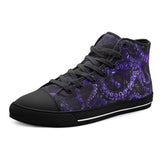 High-Top Canvas Shoes Blue Octopus Tentacles