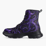 Casual Leather Chunky Boots Blue Octopus Tentacles