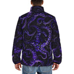 Down-Padded Puffer Jacket Blue Octopus Tentacles