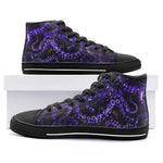 High-Top Canvas Shoes Blue Octopus Tentacles