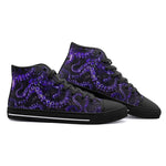 High-Top Canvas Shoes Blue Octopus Tentacles