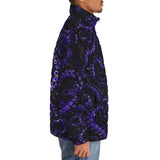 Down-Padded Puffer Jacket Blue Octopus Tentacles