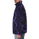 Down-Padded Puffer Jacket Blue Octopus Tentacles
