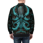 Bomber Jacket Turquoise Octopus Art