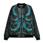 Bomber Jacket Turquoise Octopus Art