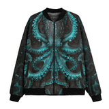 Bomber Jacket Turquoise Octopus Art