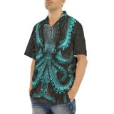 Hawaiian Shirt Turquoise Octopus Art