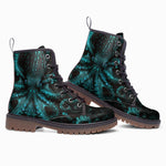 Leather Boots Turquoise Octopus Art