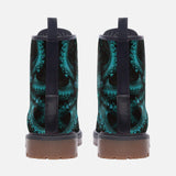 Leather Boots Turquoise Octopus Art