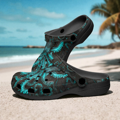 Classic Clogs Turquoise Octopus Art
