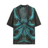 Hawaiian Shirt Turquoise Octopus Art