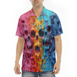 Men's Polo Shirt Colorful Melting Skulls
