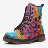 Leather Boots Colorful Melting Skulls