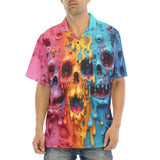 Hawaiian Shirt Colorful Melting Skulls