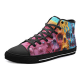 High-Top Canvas Shoes Colorful Melting Skulls