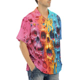 Hawaiian Shirt Colorful Melting Skulls