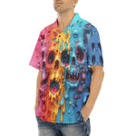 Hawaiian Shirt Colorful Melting Skulls
