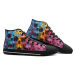 High-Top Canvas Shoes Colorful Melting Skulls