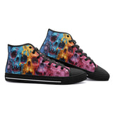 High-Top Canvas Shoes Colorful Melting Skulls