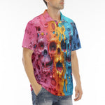 Men's Polo Shirt Colorful Melting Skulls