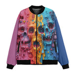 Bomber Jacket Colorful Melting Skulls