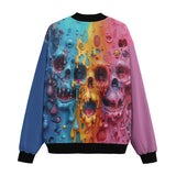 Bomber Jacket Colorful Melting Skulls