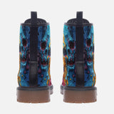 Leather Boots Colorful Melting Skulls