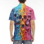 Men's Polo Shirt Colorful Melting Skulls