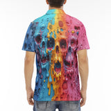 Men's Polo Shirt Colorful Melting Skulls