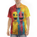 Men's Polo Shirt Colorful Melting Creepy Characters