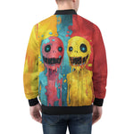 Bomber Jacket Colorful Melting Creepy Characters
