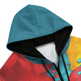 Men's Zip Up Hoodie Colorful Melting Creepy Characters