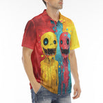 Men's Polo Shirt Colorful Melting Creepy Characters
