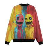 Bomber Jacket Colorful Melting Creepy Characters