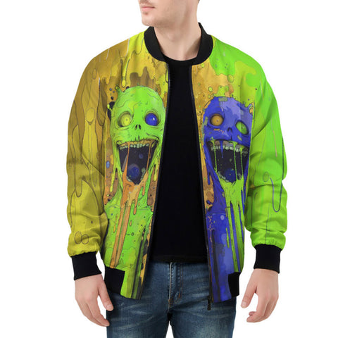 Bomber Jacket Colorful Melting Creepy Characters