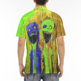 Men's Polo Shirt Colorful Melting Creepy Characters