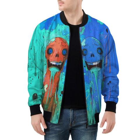 Bomber Jacket Colorful Melting Creepy Characters