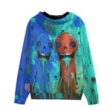 Men's Zip Up Hoodie Colorful Melting Creepy Characters