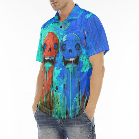 Men's Polo Shirt Colorful Melting Creepy Characters