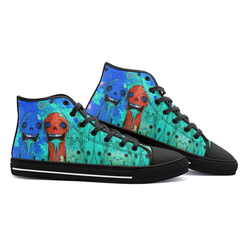 High-Top Canvas Shoes Colorful Melting Creepy Characters