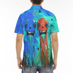 Men's Polo Shirt Colorful Melting Creepy Characters