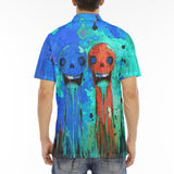 Men's Polo Shirt Colorful Melting Creepy Characters