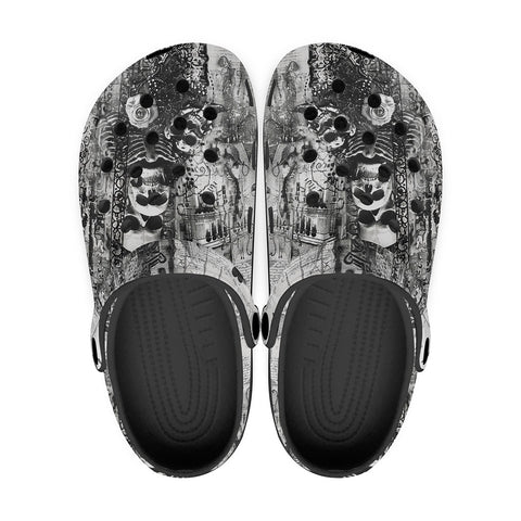 Classic Clogs Gothic Skulls Skeletons Hearts