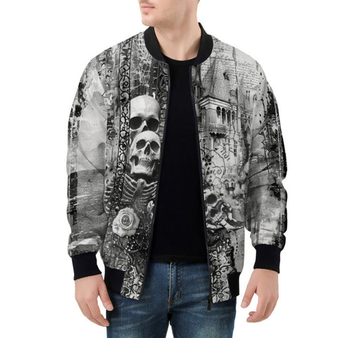 Bomber Jacket Gothic Skulls Skeletons Hearts
