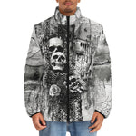 Down-Padded Puffer Jacket Gothic Skulls Skeletons Hearts
